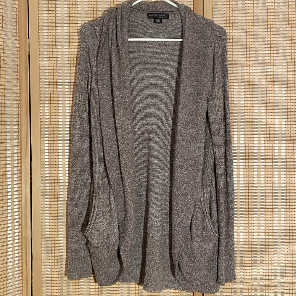 Barefoot Dreams Cozychic Lite Cardigan Size XS/S Tan Beige Style 452 Boho School